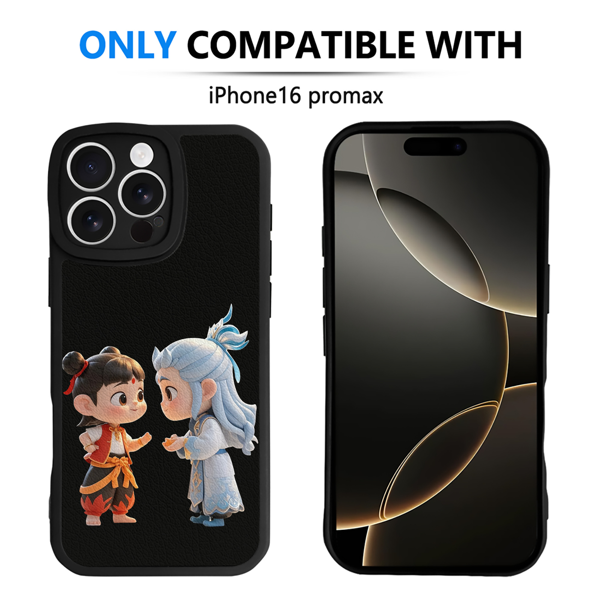 （画像用） Ne Zha 2 ナタ 魔童の大暴れ 【iPhone 16シリーズ対応】シリコンスマホケース（レザー調） 材質：シリコン